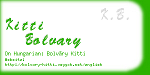 kitti bolvary business card